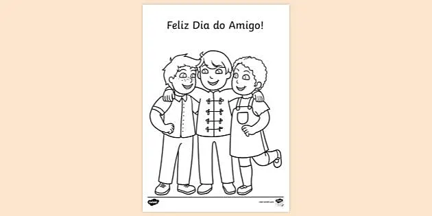 DESENHOS MUITO FOFOS DO DIA DO AMIGO OU DA AMIZADE PARA COLORIR