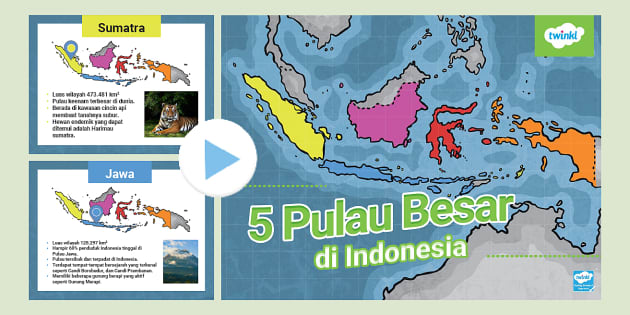 PowerPoint Keanekaragaman 5 Pulau Besar Indonesia - Twinkl