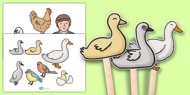 Ugly Duckling Stick Puppets teacher Made Twinkl