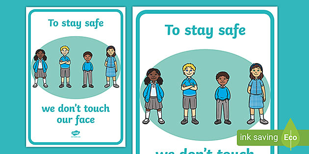 Keep Safe Don't Touch Your Face Display Poster - Twinkl