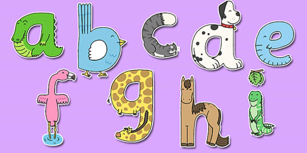 Lower Case Animal Alphabet Display Lettering Teacher Made