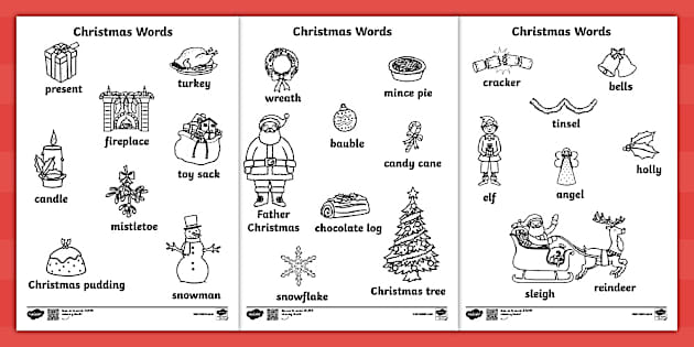 Christmas Words Coloring Pages | Vocabulary Building christmas-words-coloring-pages-vocabulary-building