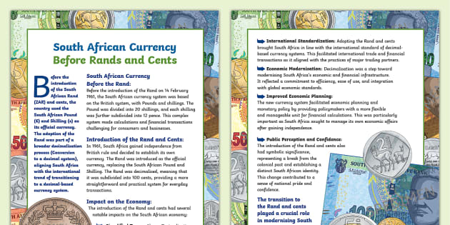 Evolution Of Money In South Africa (teacher Made) - Twinkl