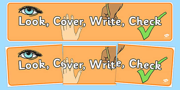 Look Cover Write Check Display Banner Teacher Made