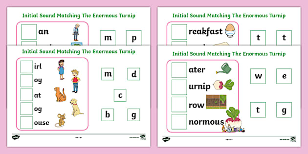 Initial Sound Matching The Enormous Turnip (Teacher-Made)