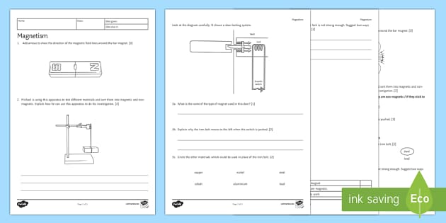 intro to magnetism worksheet answers