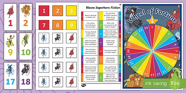 Bloom Superheroes Fiction Reading Questions Wheel Of Fortune