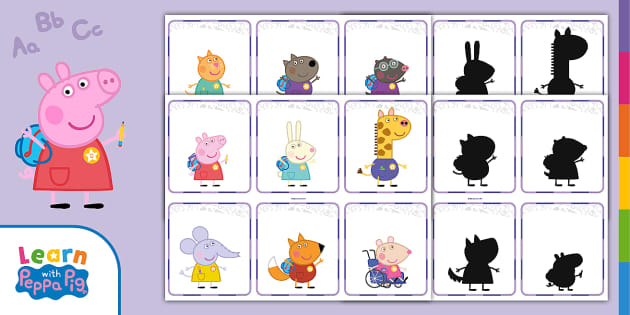 FREE! - Peppa Pig: Shadow Matching Cards - Twinkl