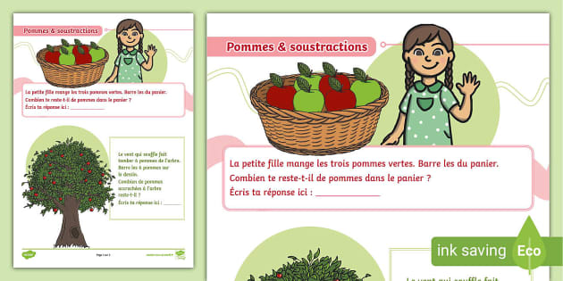 Fiches sur les pommes pour des élèves de maternelle. Activités pomme