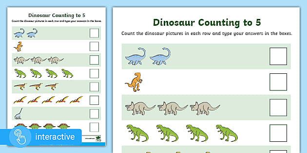 Dinosaur Counting. Free Games, Activities, Puzzles, Online for kids, Preschool, Kindergarten