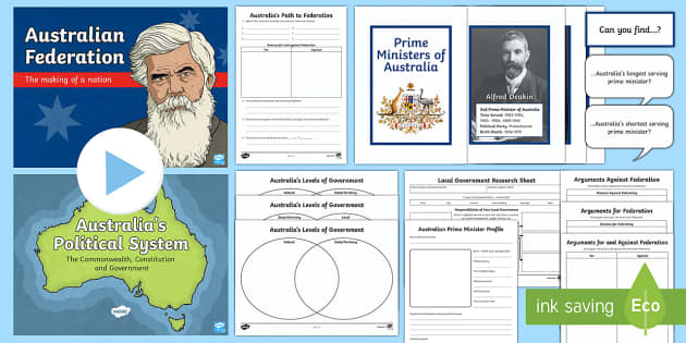 Agurk klistermærke Min Australia's System of Law and Government Activity Pack