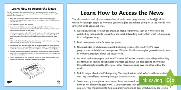 Learn How To Access The News Top Tips Teacher Made