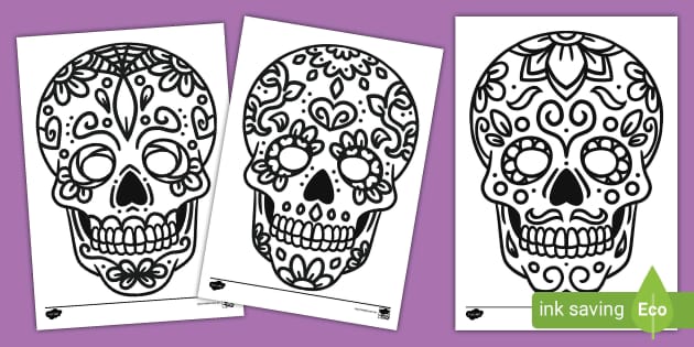 Day of the Dead Colouring Pages (teacher made) - Twinkl