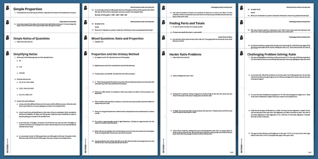 👉 Ratio And Proportion Worksheet Pack Ks3 Maths Beyond