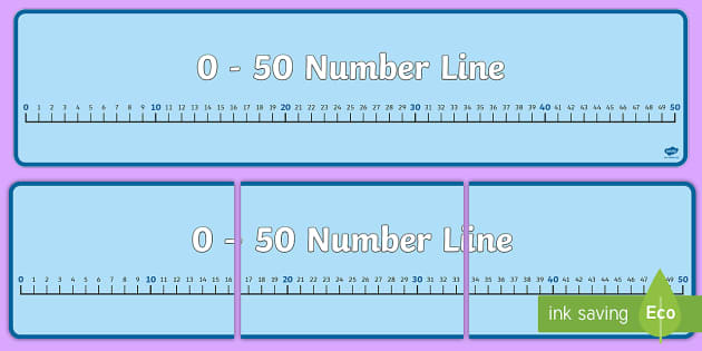 free number line 0 50 display banner teacher made