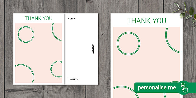 Bold Green Thank You Cards (teacher made) - Twinkl