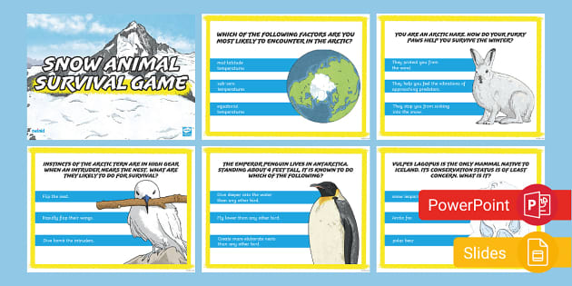 Snow Animals Presentation Quiz | PowerPoint & Google Slides