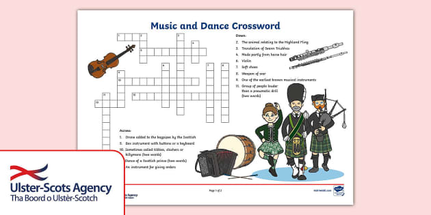 FREE! - Ulster Scots Music and Dance Crossword | Cultural Traditions