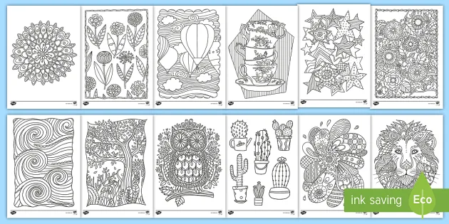 Mindfulness Colouring Book Covers - Twinkl South Africa