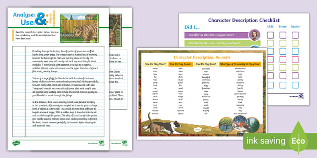 Uks2analyse And Use Edit And Improve Animal Description Pack