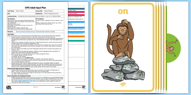 EYFS Cheeky Monkey Position Game Adult Input Plan and Resource Pack