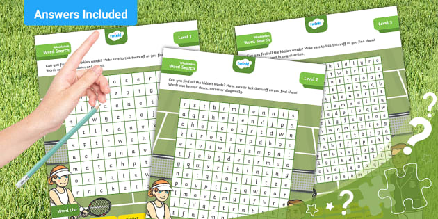 Wimbledon Themed Fun Word Search Puzzle - AL - Twinkl - Kids