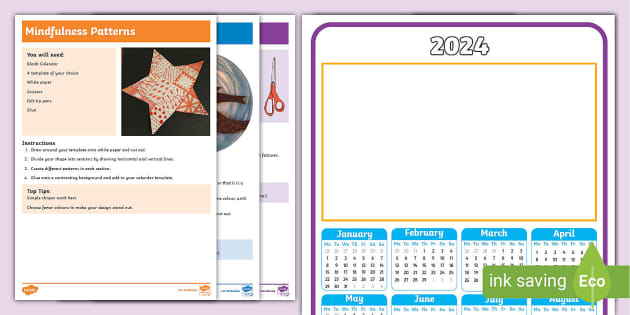 Bricolage : calendrier et empreinte de main 2024 - Twinkl