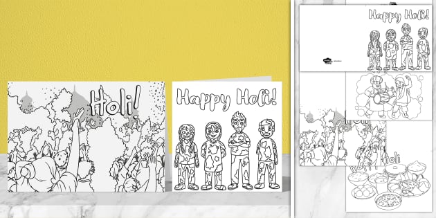 Free Holi Festival Colouring Pages To Download For Kids