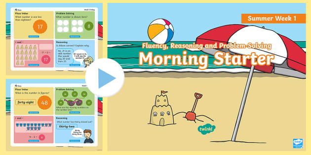 Year 1 Maths Summer Morning Starter PowerPoint 1 - Twinkl