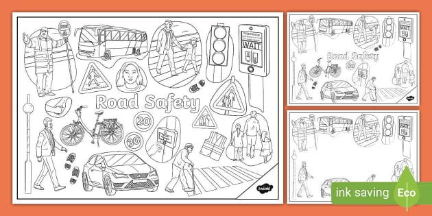 Road safety rules drawing step by step so easy - YouTube