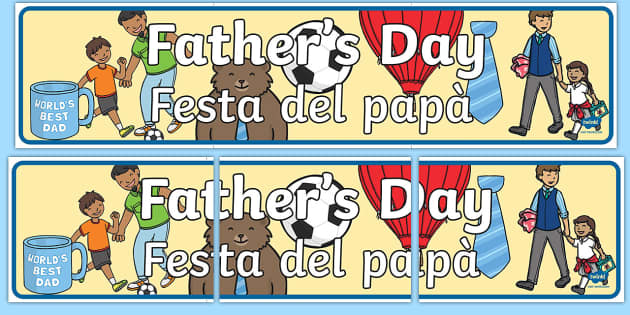 Father's Day Display Banner English/Italian - Fathers Day Display Banner