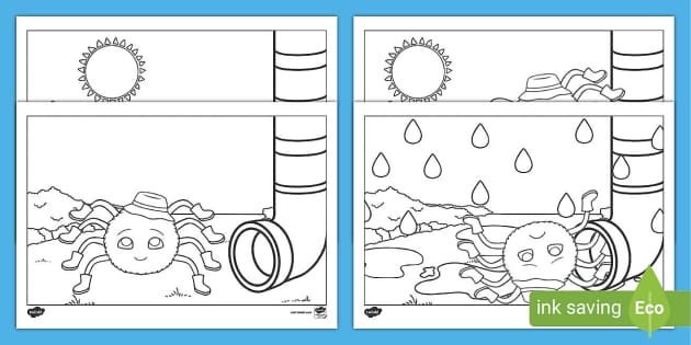 Incy Wincy Spider Colouring Sheets Teacher Made Twinkl