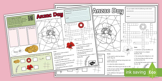 Anzac Day Activity Mat Years 3-4 (teacher made) - Twinkl