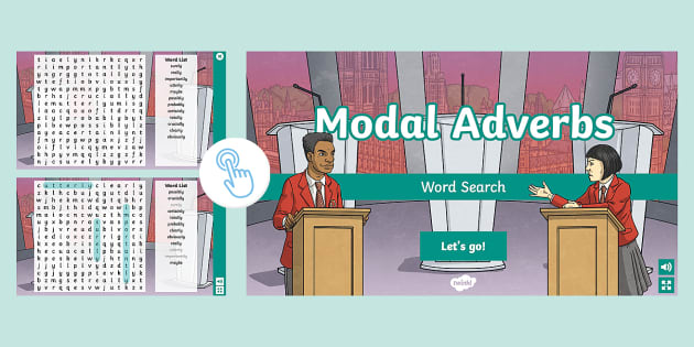 Modal Adverbs Interactive Word Search (Teacher-Made)