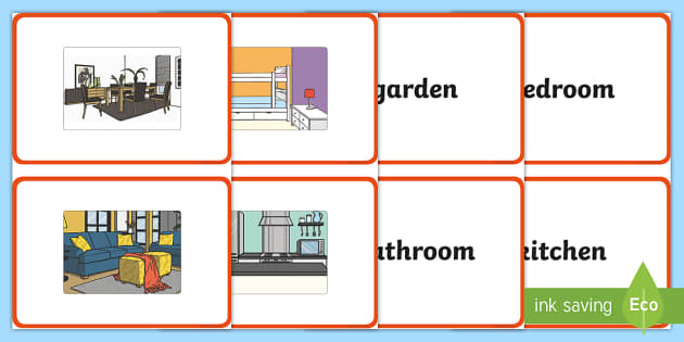 French Rooms of the House A5 Flashcards - french, rooms, house