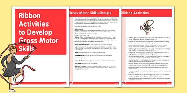 Ribbon Gross Motor Skills Activities (teacher made) - Twinkl