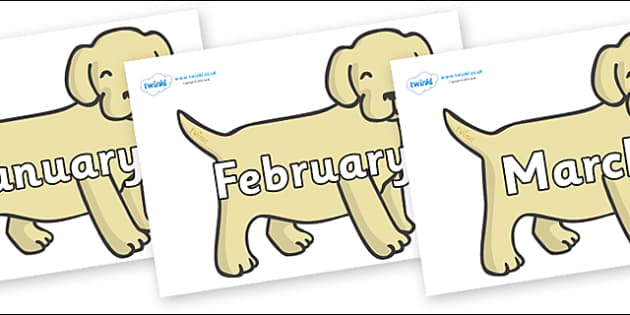 FREE! - Months of the Year on Puppies (Hecho por educadores)