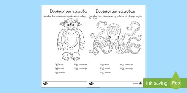 Hojas de colorear por divisiones exactas con dos cifras - monstruos hojas-de-colorear-por-divisiones-exactas-con-dos-cifras-monstruos