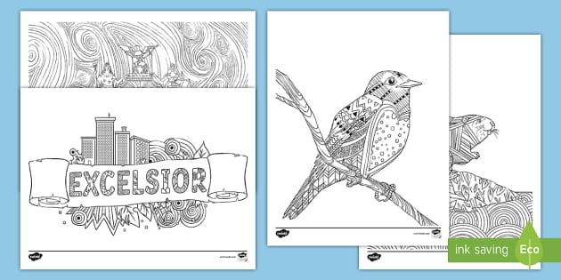 New York State Symbols Mindfulness Coloring Sheets - Twinkl