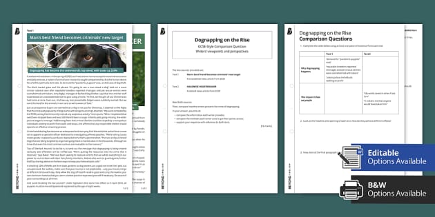 comparing-texts-activities-for-gcse-dognapping-beyond