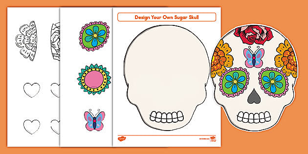 Day of the Dead: Design Your Own Sugar Skull Color, Cut & Paste Activity