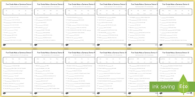 First Grade Make A Sentence Writing Activity Pack Ela