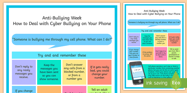 bullying cell phone text screen