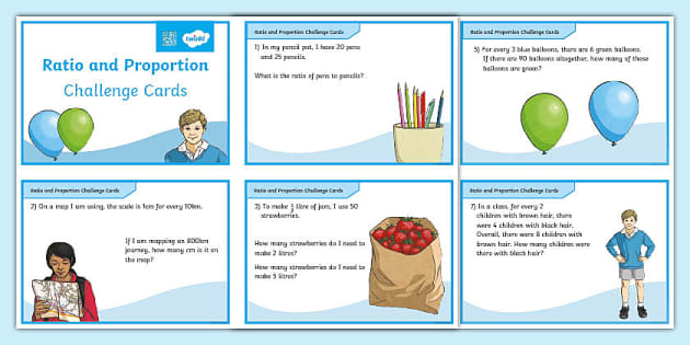 Ratio and Proportion Maths Challenge Cards (teacher made)