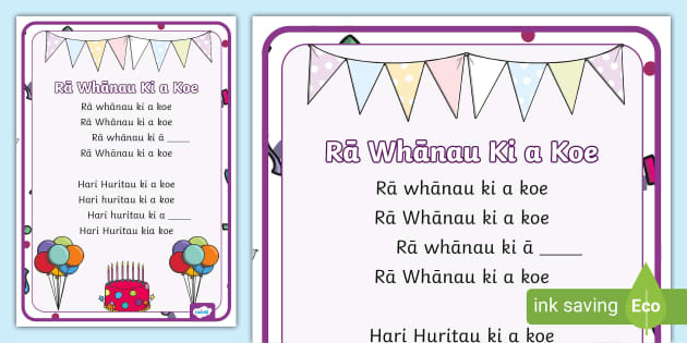 Māori Happy Birthday Song Lyrics - Rā Whānau Waiata