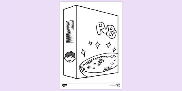 cereal coloring page