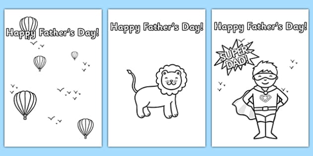 fathers day card template colouring design fathers day