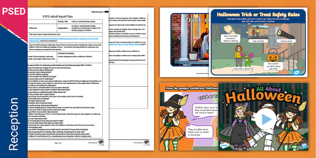 EYFS Trick or Treat Halloween Safety Adult Input Plan PSED