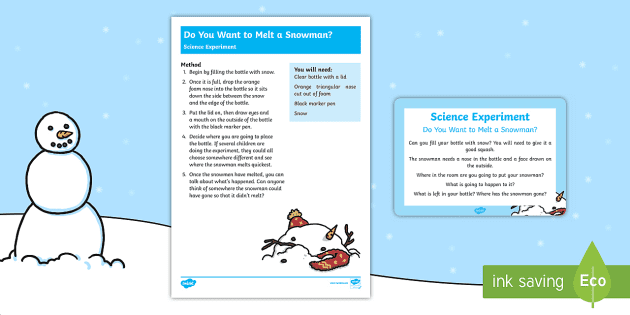 ⛄ EASY Melting Snowman Winter Science Experiment