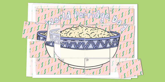World Porridge Day Sticker Puzzle (teacher made) Twinkl